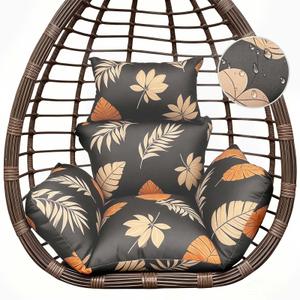 Yefound Grey Yellow Egg Chair Cushion Waterproof Seat Pad for Patio Garden