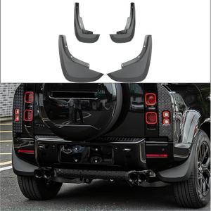 4PCS Mud Flaps for Land Rover Defender 2020-2025 | Widened Splash Guards | Matte Black PP Plastic |Original Factory Hole Design Includes Reinforcement Accessories | Defender 90 110 (Matte Rock)