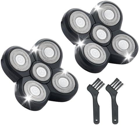Shaver Replacement Blades Compatible with Freedom Head Shaver Kit, 5 Head Replacment Shaver Heads for Bald Men Head and Face Electric Razor Shaver Head (Heads/2PCS)