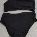 Tempt Me Women One Shoulder High Waisted Bikini Color Block Two Piece Swimsuits Cutout 2 Piece Bathing Suit (Large, Black)