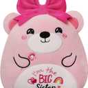 Big Sister Gifts Bear Plush – Pink Bear Stuffed Animal I'm The Big Sister Embroidery Soft Plush Pillow for Girl Sister's Birthday New Baby Announcement Sibling Gift 11 Inch