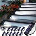PATIOWIN 12 Pack Solar Step Lights for Outside, 24 LEDs Solar Stair Lights Waterproof IP65, Solar Deck Lights Outdoor Decor for Garden, Porch, Pathway, Patio, Fence(Cold White) - Amazon.com