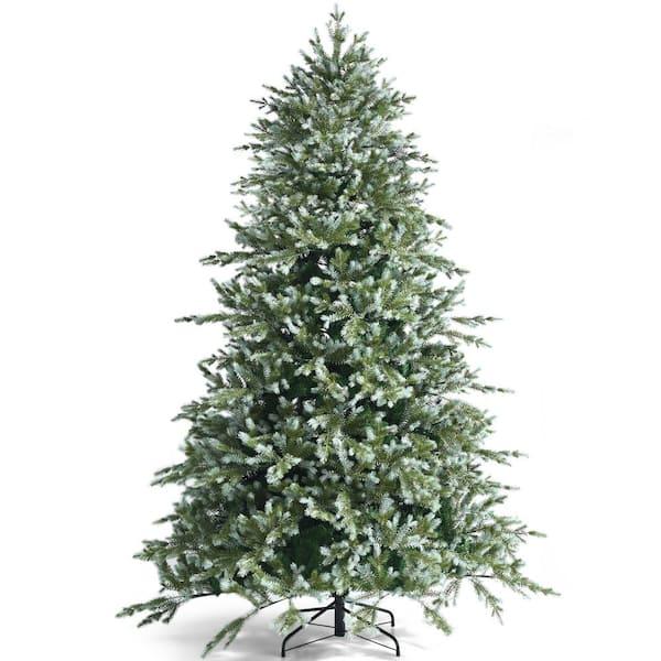 8ft Hinged Artificial Christmas Spruce Tree w/ 1658 Mixed PE & PVC Tips
