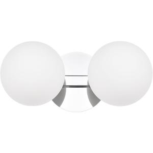 Bathroom Vanity Light Fixtures, Modern 2 Lights Globe Wall Sconce Lighting Chrome, Porch Wall Mount Light Fixture for Bathroom, Mirror Cabinets Hallway Stairs