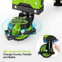 2-in-1 Folding Hand Truck Dolly 330LB Load Carrying, Hand Truck Foldable Dolly with Retractable Handle and 4 Rubber Wheels, Portable Folding Hand Cart for Moving/Travel/Office(Green)