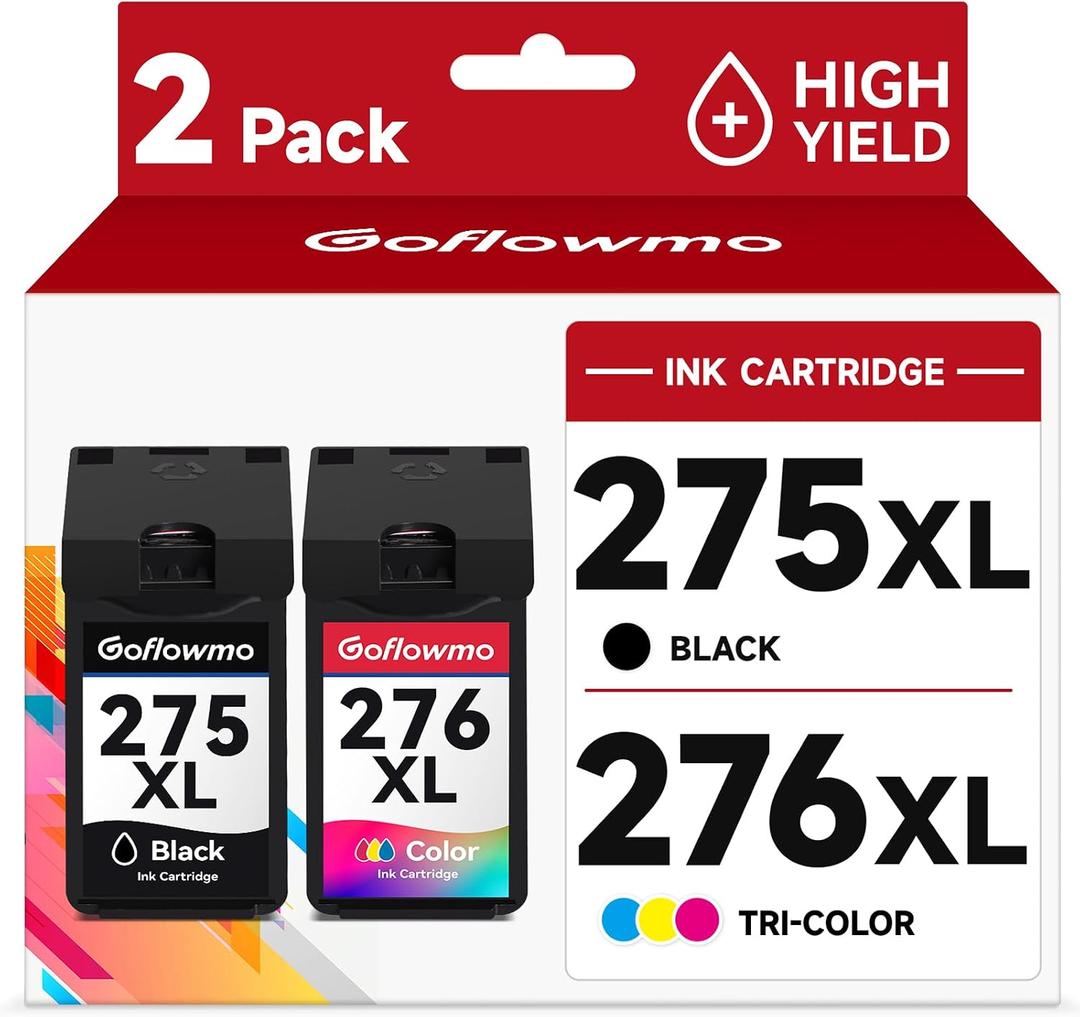 275XL 276XL Ink Cartridge Replacement for Canon PG-275 PG275 275 and 276 CL-276 CL276 XL High Yield use for TR4720 TR4700 TR4722 TS3522 TS3500 TS3520 TS3720 Printer Ink Cartridge(1 Black,1 Color)