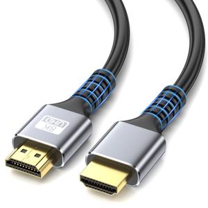 8k Hdmi Cable 6.6ft Ultra High Speed HDMI 2.1 Cable 4K@120Hz 8K@60Hz 48gbps Gold Plated Connector 3D ARC Ethernet HDMI Cord for HDTV Monitor Laptop Roku TV Xbox PS4/PS5(Silvery)
