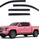 Window Visors Rain Guards fits 2024 2025 Toyota Tacoma Double Cab, Out-Channel Window Wind Deflectors Vent Shades Accessories, Dark Smoke 4 Pcs