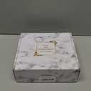 Harra Home Modern Gold Design Shampoo and Conditioner Dispenser, Large 27oz Shower Soap Dispenser, Set of 3 Refillable Empty Plastic Pump Bottles for Bathroom and Body Wash (6 Waterproof Labels Included), White