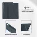 2 x Magnetic Case for Samsung Galaxy Tab S10 Ultra 2024/S9 Ultra 2023 14.6-Inch, Model SM-X920/X926B/X910/X916B Tablet with S-Pen Holder, Auto Wake/with Stand Tablet Cover, Grey
