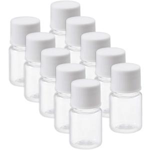 uxcell Plastic Lab Chemical Reagent Bottle, 5ml/0.17oz Wide Mouth Sample Sealing Liquid Storage Container, Transparent 10pcs