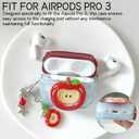 Cute Apple-Shaped Case for Airpods Pro 3 with Fruit Charm (Green)