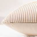 YCOLL Tan Pillow Covers 24x24 Set of 2 Velvet Striped Pattern - Soft Throw Pillows for Home Decor, Luxury Decorative Pillow Covers for Couch, Bed,Living Room