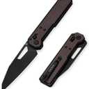 TACRAY Tarcus Folding Pocket Knife, 3.5" D2 Steel DLC Blade Carbon Fiber Overlay Handle, Lightweight EDC Knife with Crossbar Lock for Men and Women, Ideal for Camping, Hiking, and Survival