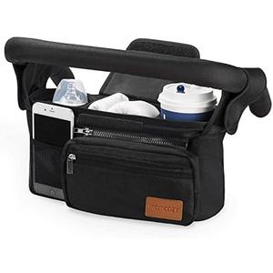 Momcozy Universal Stroller Organizer with Insulated Cup Holder Detachable Phone Bag & Shoulder Strap, Fits for Stroller like Uppababy, Baby Jogger, Britax, BOB, Umbrella and Pet Stroller