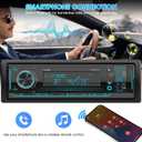 Single Din Bluetooth Marine Radio - in Dash 1-Din Car Stereo Receiver with AM FM Tuner LCD Display SD AUX-in USB Quick Charge APP Control