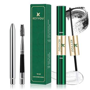 KEYYOU Lash Bond and Seal Waterproof Lash Cluster Glue 72H Long Lasting Strong Hold Non Irritating Eyelash Glue for DIY Individual Lashes at Home (Black10ml)