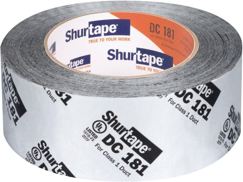 Shurtape DC 181 HVAC Grade Flex Cloth Duct Tape, 110m Length x 48mm Width, Metalized with Black Print (Pack of 1)