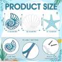 Pelopy 3 Pcs Coastal Metal Outdoor Wall Art Seashells Conches Starfish Wall Decor Ocean Nautical Theme Sign for Summer Beach Pool Yard Garden Lake House Home Bathroom Bedroom Decoration