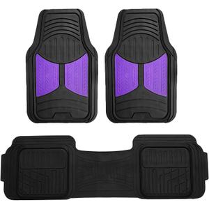 FH Group Car Floor Mats - Heavy-Duty Rubber Floor Mats for Cars, Universal Fit Full Set, Trimmable Automotive Floor Mats, Climaproof Floor Mats for Most Sedan, SUV, Truck Floor Mats Purple