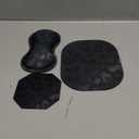 Black Leopard Ergonomic Wrist Rest Pad + Cute Mouse Pad + Cup Coaster, Memory Foam with Non-slip Base 3Pcs MousePad Desktop Supply Set Combo for Laptop, Computer, Gaming & Office