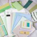 Colarr 54 Pcs Aesthetic College School Supplies Back to School Set,Green