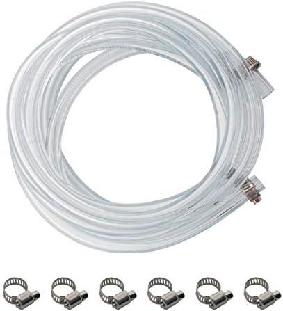 25ft Draft Beer Line 3/16" ID X 7/16" OD for Homebrewing Liquid with Screw Clamps by LUCKEG