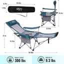 #WEJOY 2-in-1 Reclining Camping Chair with Footrest for Adults Folding Lounge Chair with Adjustable Backrest Lightweight Camping Chairs Heavy Duty Camp Chairs for Outdoor