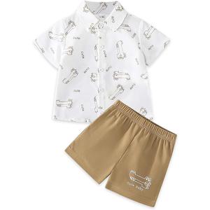 Kilrygh Toddler Baby Boy' 2-Piece Clothes Shorts Set, Boy Baby Clothes Shirt Short Sleeve Shorts Summer Outfit, 6-7 Years