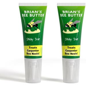 Carpenter Bee Traps for Outside, Brain's Bee Butter, 2 Pack Sticky Trap, Wood Bee Traps for Outside