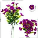 Nigirior Artificial Faux Flowers for Outdoor 16 Bundles Boxwood Fake Morning Glory for Planter,UV Resistant Fake Flowers for Home Porch Patio OutsideFuchsia