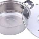 Stainless Steel Saucepan, 0.9 Quart Double Handle Milk and Soup Pot with Lid for Warming, Cooking and Boiling Milk, Spaghetti, Soup in Kitchen and Outdoor (16cm)