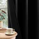 LIMON HOME Black Blackout Curtains 96 inches Long for Living Room Bedroom, Soundproof Window Treatment Black Out Drapes for Hall Room, Set of 2 Panels