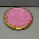 Whaline 30Pcs Pink Paper Plates Gold Foil Scalloped Border Disposable Plates 3 Colors Gradient Daisy Shape Tableware Decor for Dessert Appetizer Party Supplies, 9 Inch