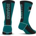2 x For Bare Feet Unisex Kid's NHL MVP Crew Sock Youth (Black)