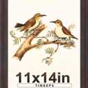 11x14 Picture Frame Walnut Brown with Black Back Board, Curved Extra Wide Edges, Vintage Style Picture Frame 11x14 inches for Wall Decor