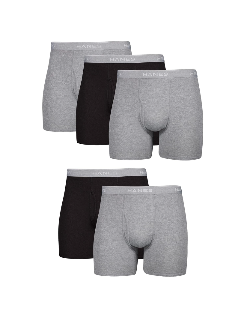 Hanes Men's Boxer Briefs, Cool Dri Moisture-Wicking Underwear, Cotton No-Ride-up for Men, Multi-Packs, M Size