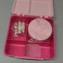 Pawtong Bento Lunch Box with 8oz Soup Thermo, Kids Leakproof Lunch Food Containers with 4 Compartment, Kids Thermo Insulated Hot Food Jar for School, Trvael - (Pink)