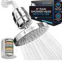 SparkPod Luxury Filtered Shower Head Set 23 Stage Shower Filter - Reduces Chlorine and Heavy Metals - High Pressure Showerhead Filter (6" Round, Luxury Polished Chrome)