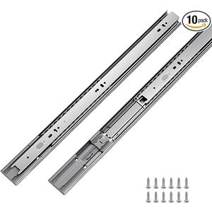 LONTAN 10 Pairs Soft Close Drawer Slides 16 Inch Drawer Guides 3 Fold Full Extension Ball Bearing Heavy Duty Drawer Slides, 100LB Capacity