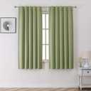 Chyhomenyc Dot Sage Green Blackout Curtains for Bedroom 63 Inch Length 2 Panels Set, Thermal Insulated Energy Saving Noise Reducing Rod Pocket Back Tab Window Curtain Drapes, Each 40Wx63L