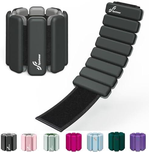 Sportneer Wrist & Ankle Weights for Women Men - 1 Pair (2 lb Each) | Adjustable Weighted Bracelet Silicone Bangles for Yoga, Dance, Pilates, Cardio, Aerobics, Gym, Pool Exercises and Jogging (Polar Night Black, 2 LBS x 2) Sportneer Wrist & Ankle Weights for Women Men - 1 Pair (2 lb Each) | Adjustable Weighted Bracelet Silicone Bangles for Yoga, Dance, Pilates, Cardio, Aerobics, Gym, Pool Exercises and Jogging (Polar Night Black, 2 LBS x 2)