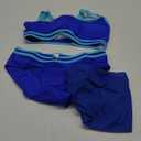 Girls Swimsuit Double Strap High Waist Sporty Bikini Swimsuits Swim Cover Up Skirt 3 Piece Set (15-16 Years, Dark Blue)