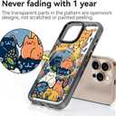 Compatible for iPhone 16 Pro case Cute - Durable Shockproof 6.6 ft Drop Impact Phone Case - Black Funny Cats Party Design for iPhone 16 Pro 6.3"