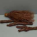 Spooktacular Creations Halloween Witch Vine-Patterned Broom Brown Cane, Witch Broomstick for Women Halloween Party Costume Accessories Stage Prop Kids and Adults, Photo Booth Accessory