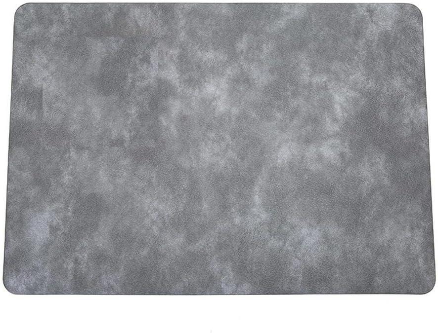 Place Mats Leather Placemats Placemats Double-Sided Retro Leather Placemats 2 Pieces Grey, Gray