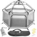 Pop 'N Go Baby Playpen Indoor Outdoor, Pack N Play Beach Tent Cosmic Gray