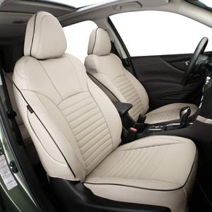 EKR Custom Fit Outback Car Seat Covers for Select Subaru Outback 2015 2016 2017 2018 2019 - Leather (Beige) (2015-2019 Outback, Beige)