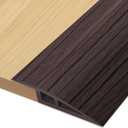 Floor Transition Strip Door Threshold 36 inch, 1/2''  3/5'' Threshold Ramps for Doorways, Vinyl-Transition Strip for Door Floor (Wood Grain Gray)