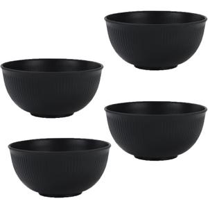 Unbreakable Cereal Bowls Set, Wheat Straw Bowl Sets Set of 4, Large Lightweight Bowls Made of Wheat Straw Fiber Ideal for Salad, Soup, Ramen, Noodles, Oatmeal Black